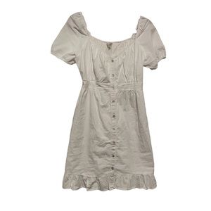 NWOT white peasant button down dress